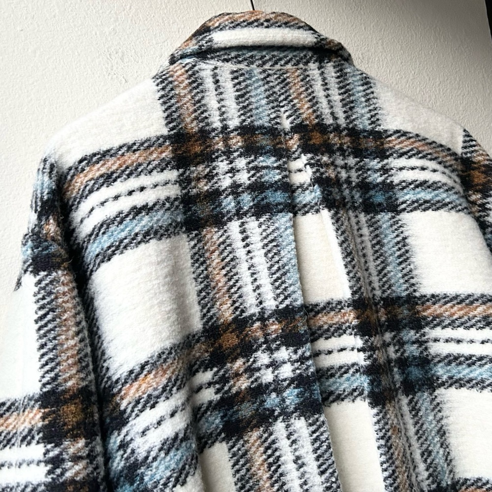 VERONICA BEARD CAEL OVERSIZED TARTAN PLAID DICKEY COAT TOGGLE ZIP CLOSURE Sz 2 - Picture 11 of 15